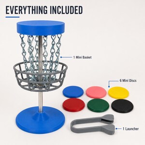 Mini Disc Golf Basket Game, 6-Inch Tabletop Desk Toy with Steel Chains, Disc Golfer Gift image 5