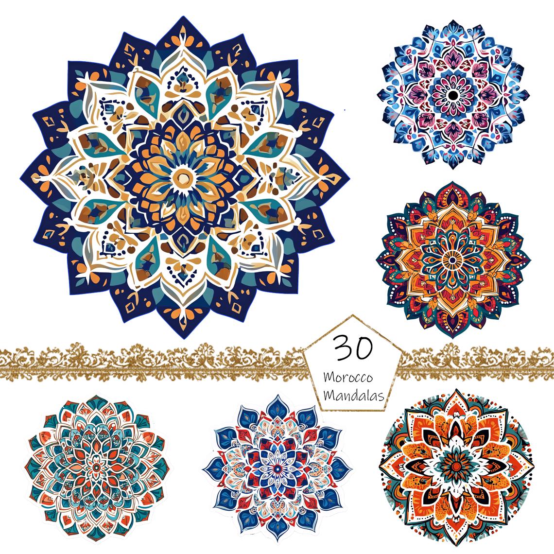 Moroccan Mandalas Clipart, 30 PNG Moroccan Pattern Clip Art, Muslim ...