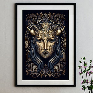 Viking God Print, Norse Mythology Art Print,Home Wall Art, Digital Download, Printable Wall Poster