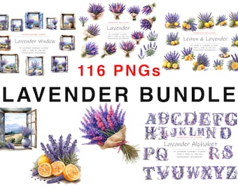 116 hochauflösende PNG-Dateien, Aquarell Lavendel Clipart, Lavendel Clipart, Illustrationen