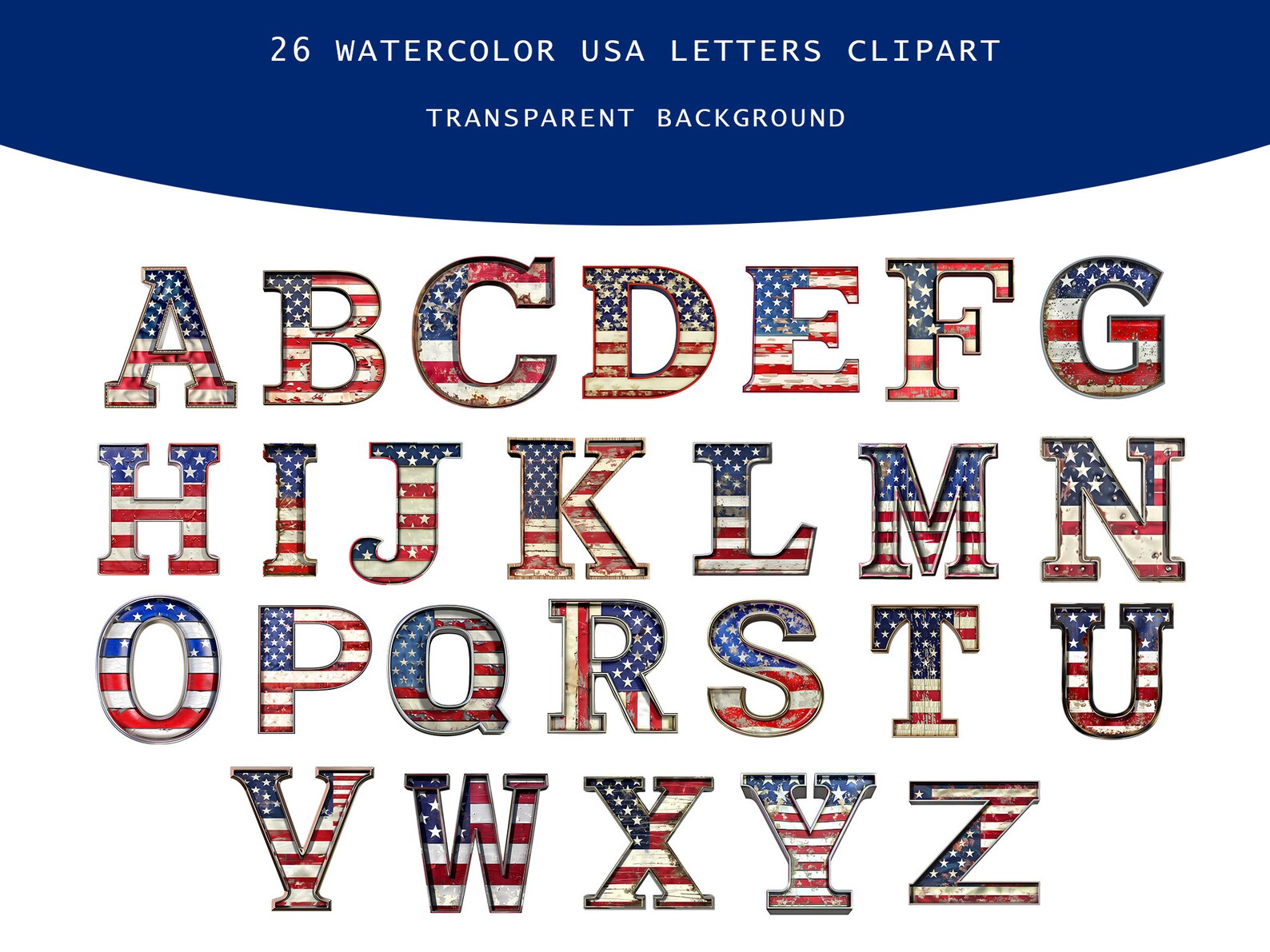 USA Alphabet, Letters Png, Alphabet Png, Instant Download for