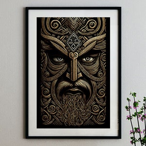 Viking God Print, Norse Mythology Art Print,Home Wall Art, Digital Download, Printable Wall Poster