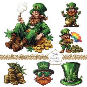 St Patrick Cannabis Clipart, 25 PNG Marijuana clipart, Commercial Use, Cannabis Clipart png Bundle, Cannabis clipart, Weed clipart