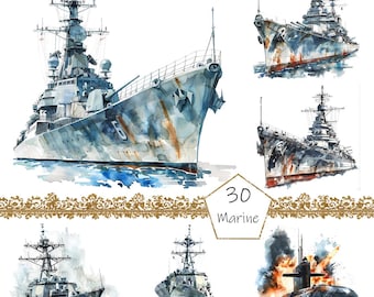 Watercolor Navy Military Clipart, 30 PNG Army clip art,Military Clipart png, Digital Military Art,watercolor World war 2 clipart,Marine army