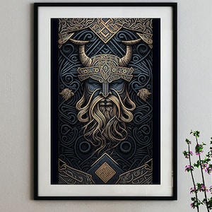 Viking Poster , Viking Art , Viking God  Poster , Norse Mythology Art Print,Home Wall Art, Digital Download, Printable Wall Poster