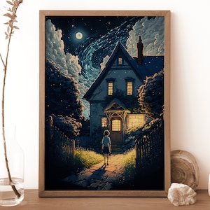 Sternennacht Poster, Sternennacht Kunst, Van Gogh Poster, Van Gogh Kunst, Sternennacht digitaler Download, Anime Poster, Schlafzimmer Poster