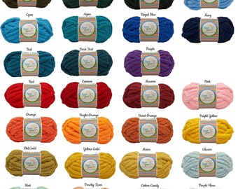 Jumbo/Chunky Chenille Yarn .75 in. (2 cm) Custom colors for your school or sports team project!   (10USD Flat-Rate Shipping) Now 32YDS!