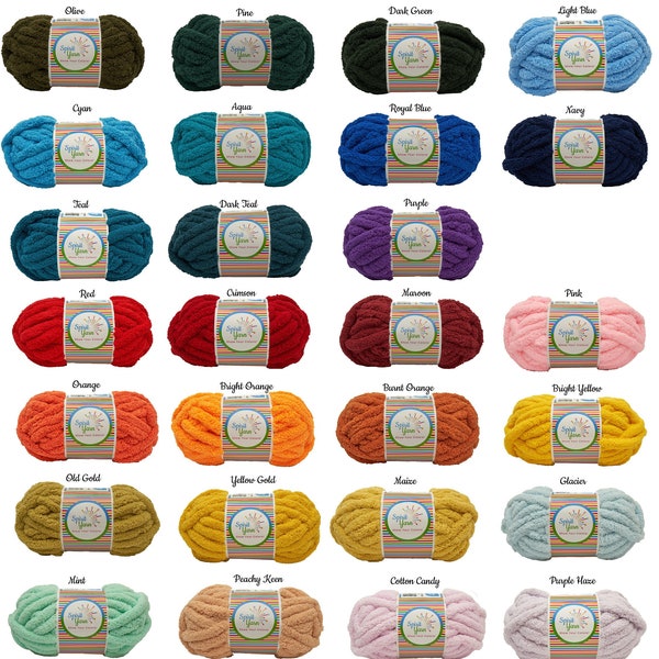 Jumbo/Chunky Chenille Yarn .75 in. (2 cm) Custom colors for your school or sports team project!   (10USD Flat-Rate Shipping) Now 32YDS!
