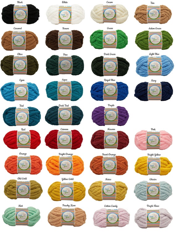 8oz #7 Jumbo/Chunky Chenille Yarn .75 in. (2 cm) for Hand Knitting, Amigurumi   FREE SHIPPING!  31 to 32 yards!