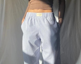 Y2K Lounge Pants, Linen Pants, Spring Pants, Clean Girl, Stockholm Girl, Porsche Mom, Striped Pants, Summer Pants, Women's