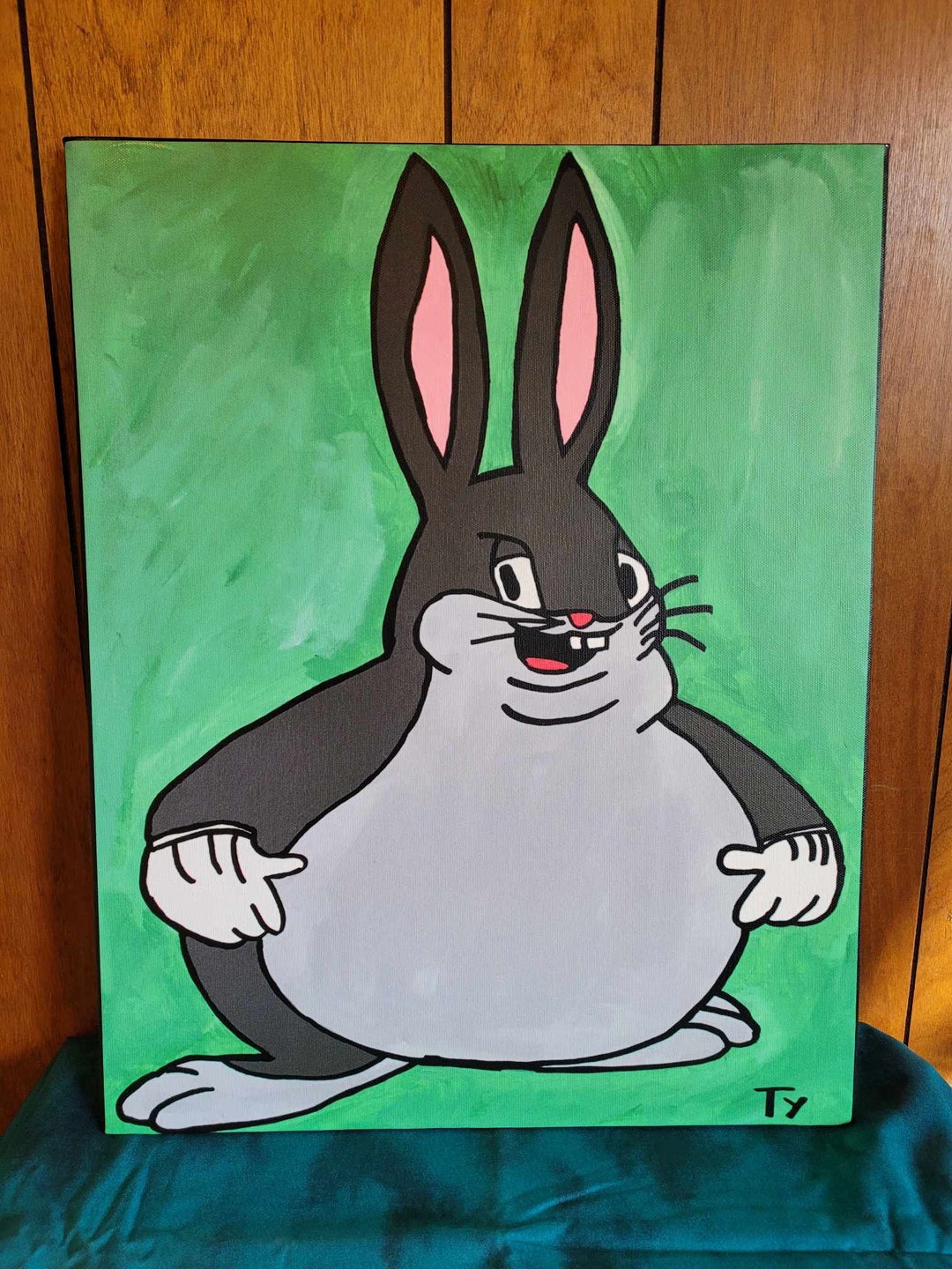 20x16in Big Chungus Portrait Canvas Print. Pre-stretched and Pre ...