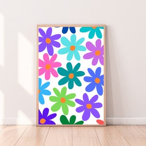 Cute Flowers Digital Wall Art | Kids Wall Art | Girl Wall Art | Flower Decor | Digital Downloads