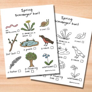 Spring Scavenger Hunt Digital Download - Nature activity for kids