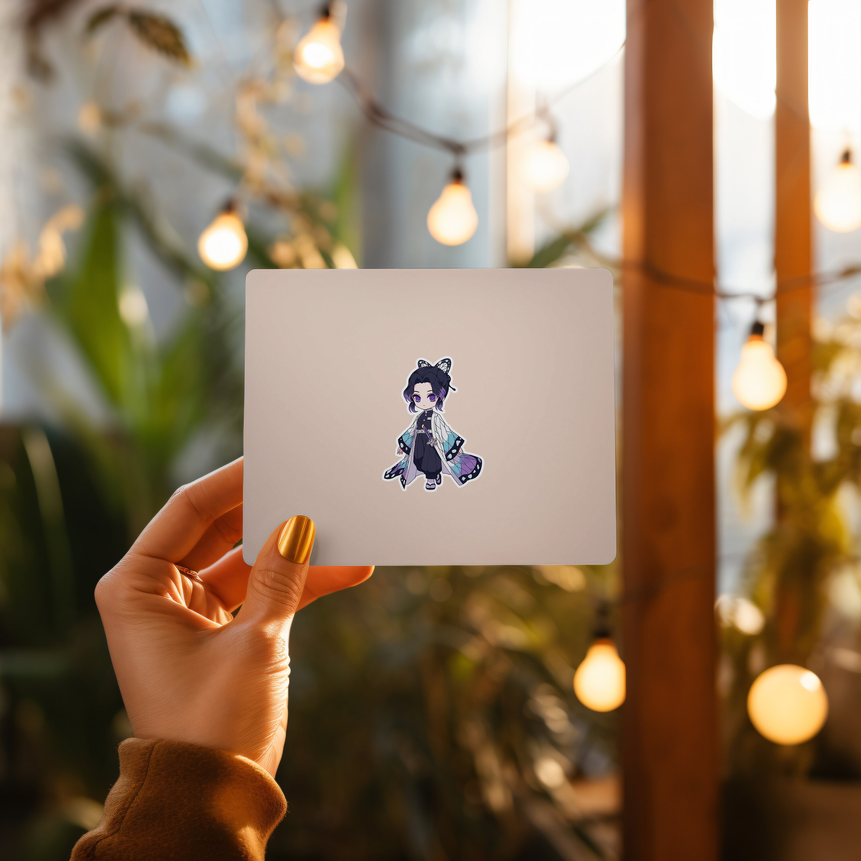 Demon Slayer Shinobu Diecut Anime Sticker Vibrant Colors Etsy