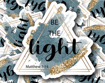 Be the Light Christian Verse Die-Cut Stickers - Shine with Vibrant, Inspirational Faith