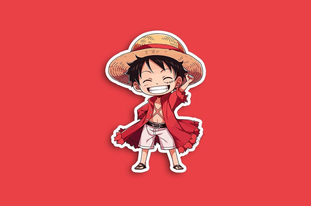 One Piece Monkey D. Luffy Diecut Anime Sticker Vibrant Etsy