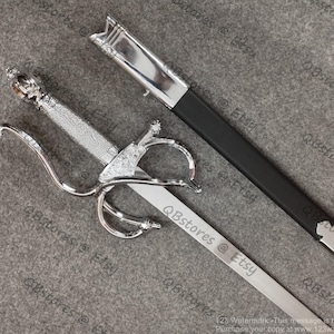 Mask of Zorro Rapier Sword Replica with Scabbard - Legends of Zorro Fantasy - Present for Groomsman, Boyfriend, Wedding, Christmas, Birthday