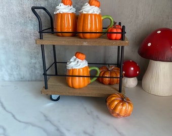 Faux Mini Pumpkin Mug: Fall Tiered Tray Decor