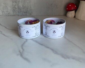 Gaia Mother Earth Soy Candle: Basil Sage Mint Scent, Floral Decor