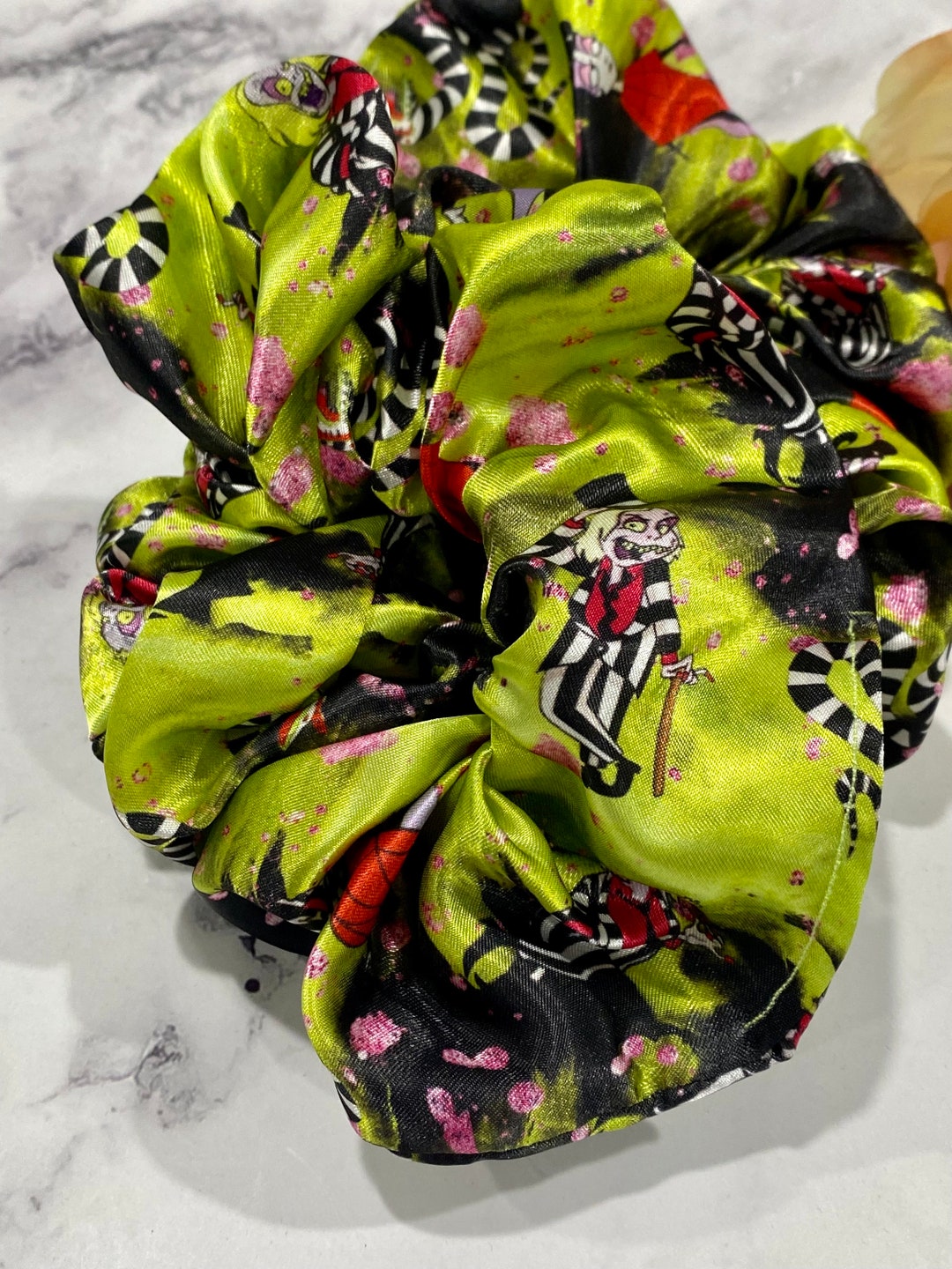 Beetlejuice Satin Scrunchies/ Beetlejuice Satin Hair Tie - Etsy