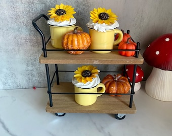 Sunflower Faux Mini Mug: Fall Tiered Tray Decor