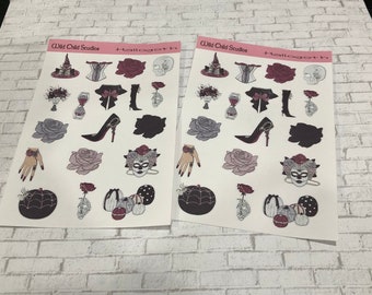 Goth Planner Stickers | Halloween Art Stickers