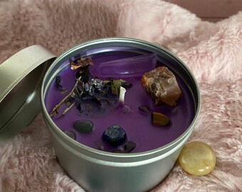 Abundance & Prosperity  Hand Poured Crystal Soy Candle 8 oz