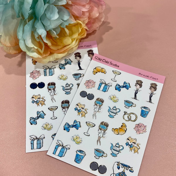 Breakfast Tiffany Planner Stickers