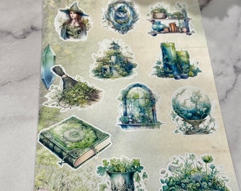 Green Witch Planner Stickers