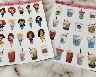 Princess and Coffee Planner Stickers