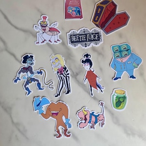 Paquete de pegatinas inspirado en la caricatura Beetleguise