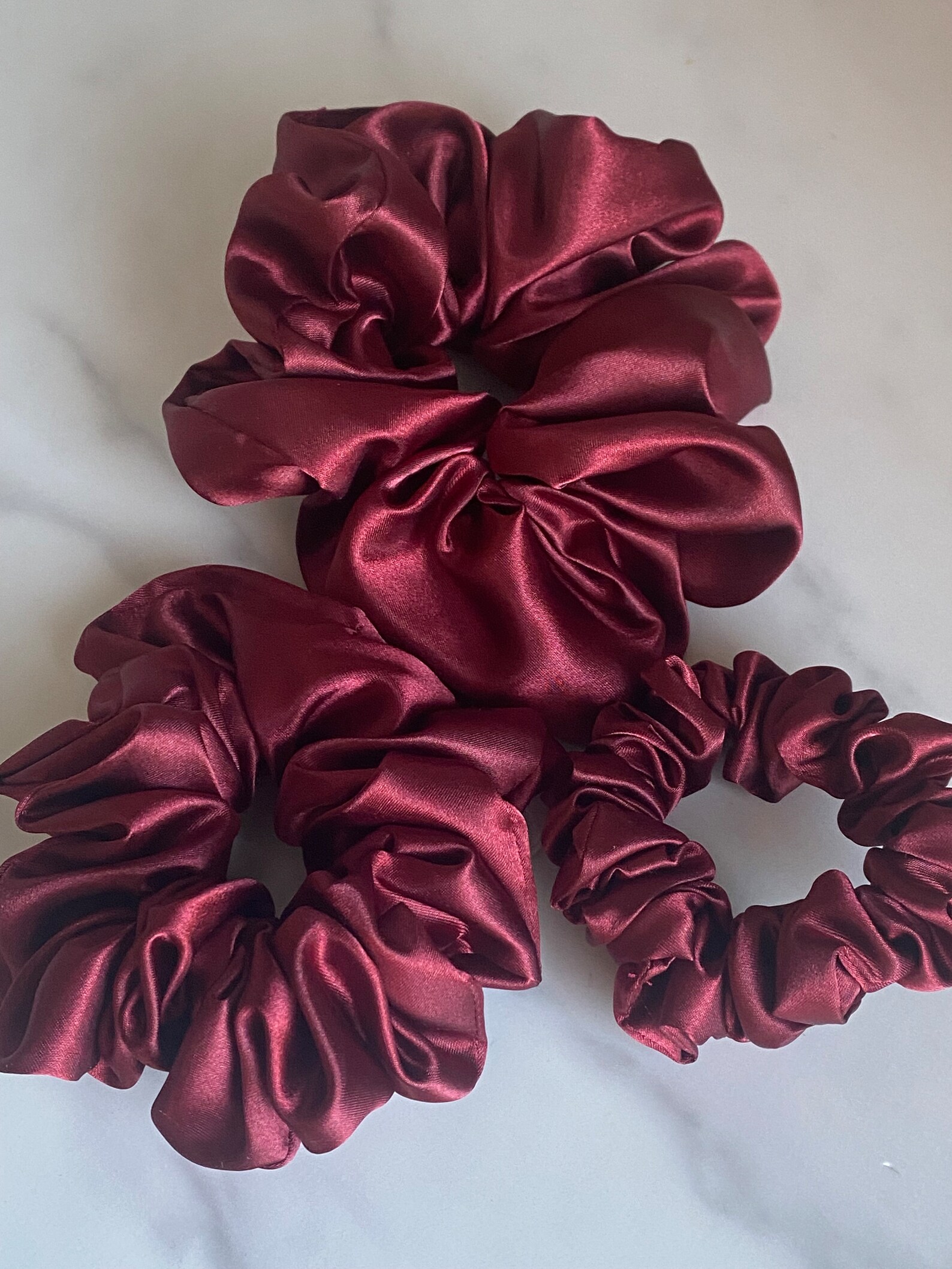 Brynn (burgundy) Satin Scrunchie/ Satin Hair Tie - Etsy