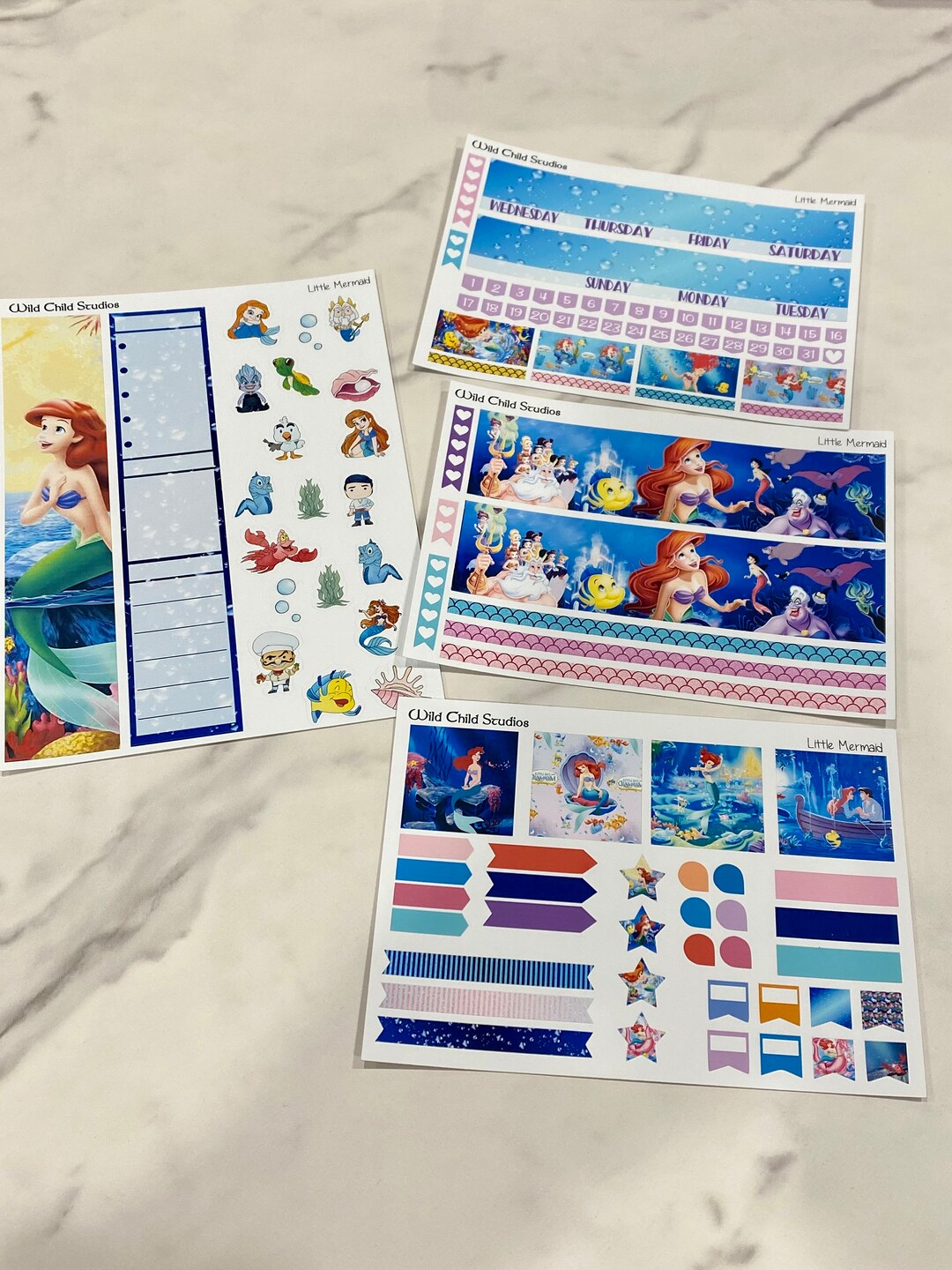 Little Mermaid Happy Planner Classic Monthly Kit-physical Kit - Etsy
