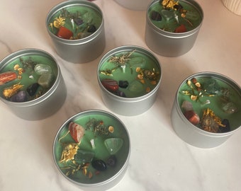 Health and Healing Crystal Hand Poured Soy Candle 8 oz