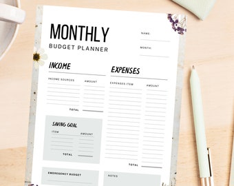 Budgetplanerare, utskrivbar budget, utskrivbar planerare, utskrivbar planerare, budgetpärm, budgetanteckningsbok, planeringsbok, digital nedladdning