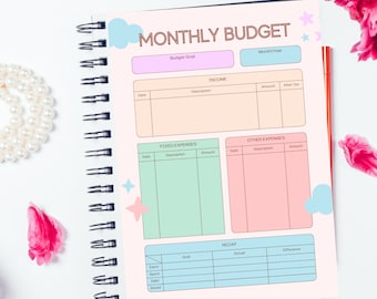 Digitales Budget,Budgetplaner,Budget Tracker,Finance Planer,Digitaler Planer,monatliches Budget, Ausgabentracker