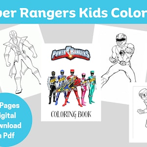 Power Rangers,Retro Kolorowanki,Klasyczna Książka, Mighty Morphin,Kolorowanka,Zajęcia dla dzieci,Prezent na imprezę,Kolorowanki