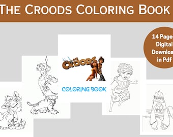 The Croods anime coloring book,coloring pages,anime coloring pages, adult coloring books,pdf coloring book,activity book,digital coloring