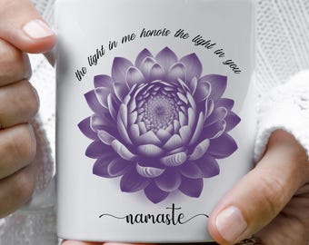 Mug en céramique fleur de lotus, cadeau Namaste