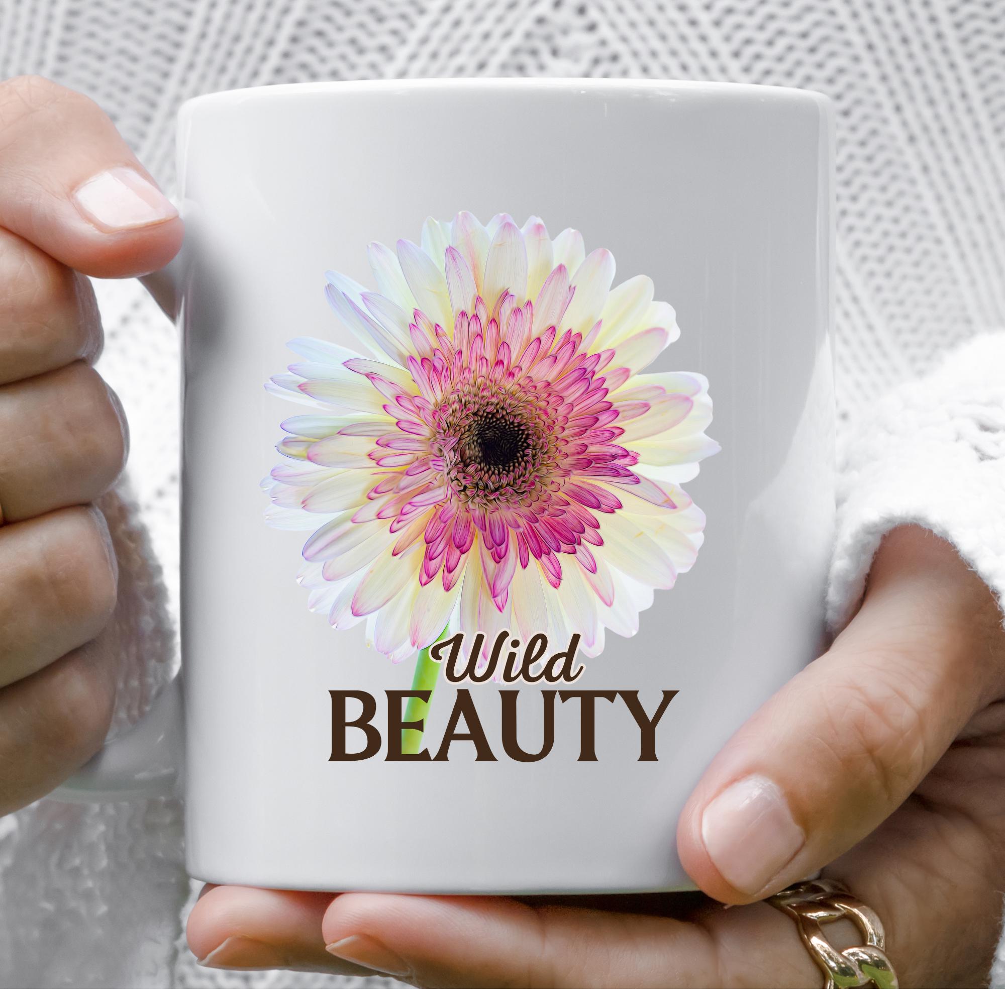 Flower Lover Ceramic Mug, Cottagecore Floral Design, Perfect Gift for Nature Lovers, Inspirational Coffee Cup, Gerbera Daisy Photograph
