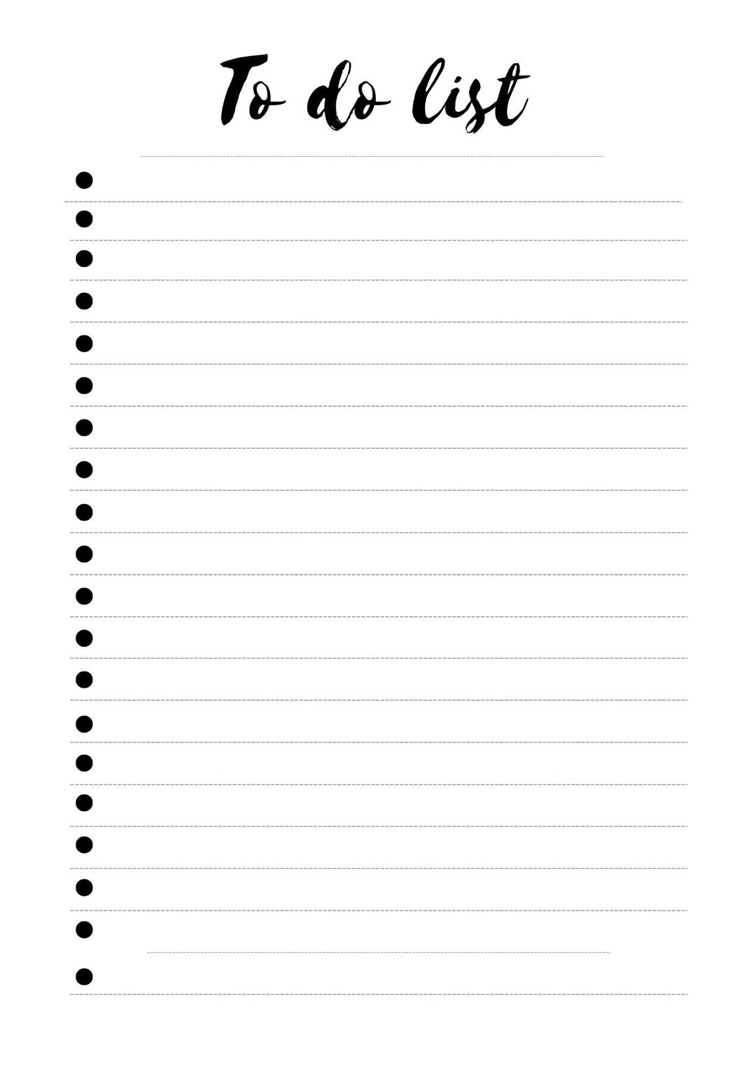 To-do-list Template | Simple Black and White To-do List Template - Etsy