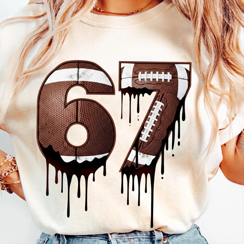 Football 67 Meme Drip PNG | Gen Alpha Football PNG |dripping Number ...