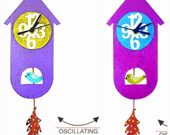 Birdhouse Pendulum Wall Clock
