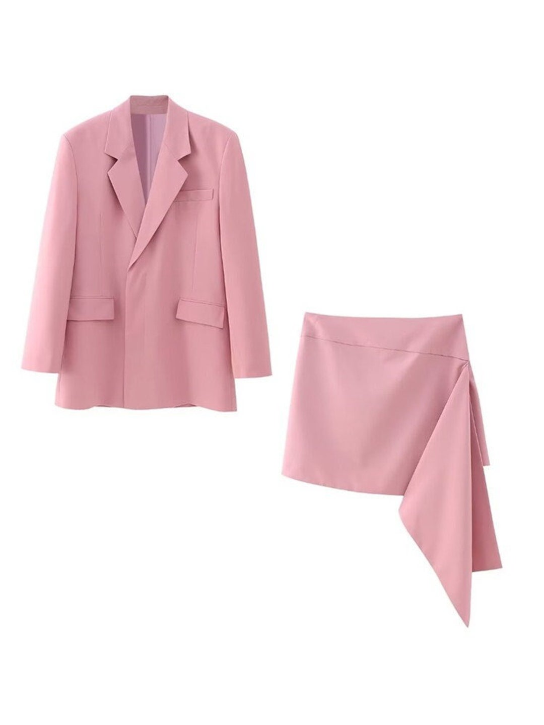 Elegant Pink Blazer and Skirt Set Etsy New Zealand