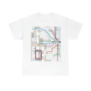 T-shirt carte du train de Chicago