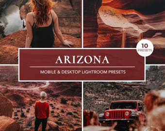 10 Arizona Lightroom Presets | Earthy Red Tones for Travel, Desert & Landscape Photos | Mobile and Desktop Filters