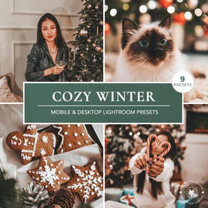 10 Cozy Winter Lightroom Presets | Warm & Soft Holiday Filter Pack for Christmas Family Photos | Mobile and Desktop Filters