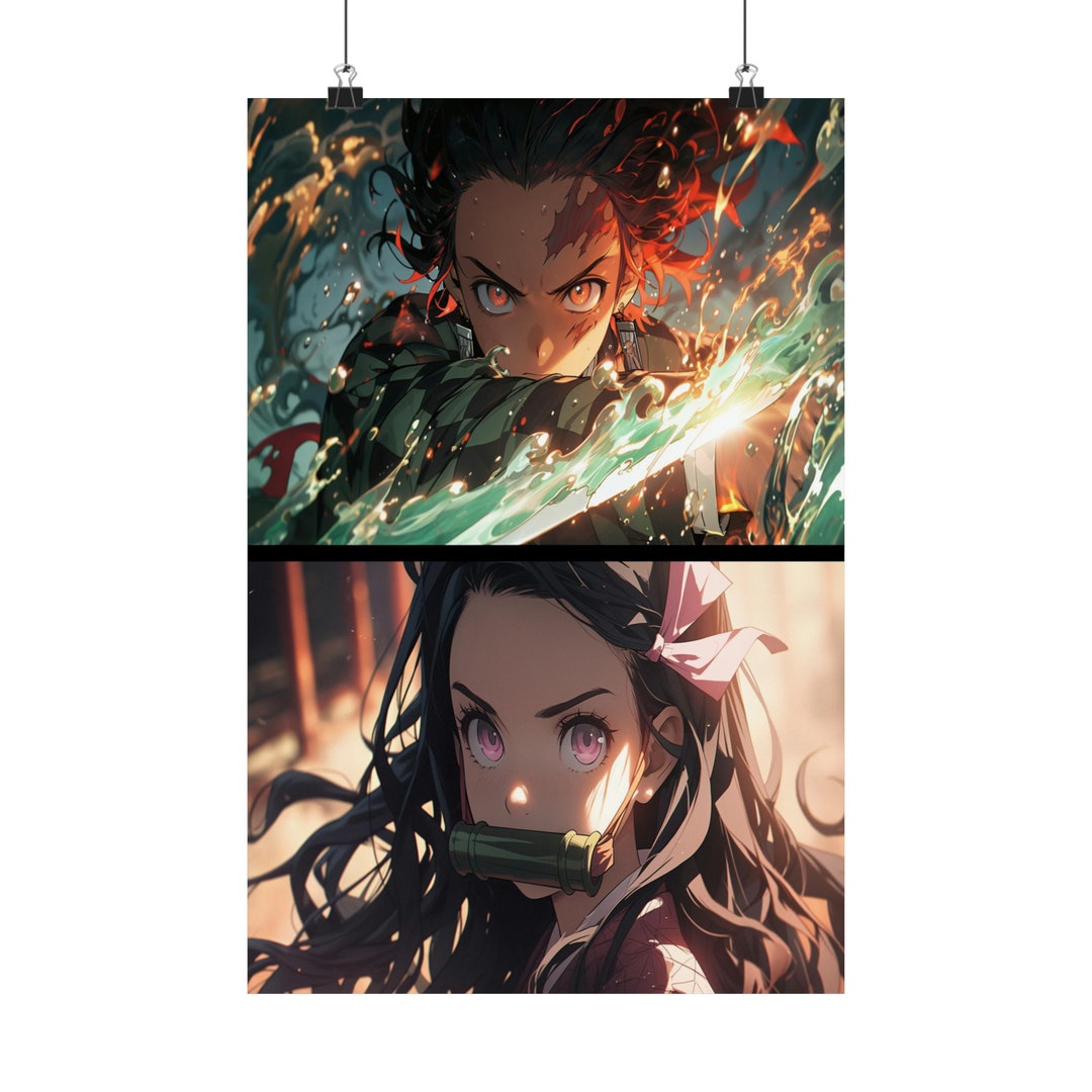 ABYSTYLE Poster Tanjiro Und Nezuko Kampfposition – Offizielles Lizenzprodukt Für Anime-Fans