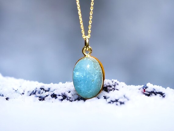 Handmade Aquamarine Necklace Oval Aquamarine Pendant Unique Aquamarine Design Luxury Artisan Necklace Modern Aquamarine Jewelry Etsy