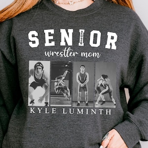 custom wrestler mom sweatshirt, custom photo collage mom tee, personalized wrestling senior mom tshirt, school team mom, gift for sports mom